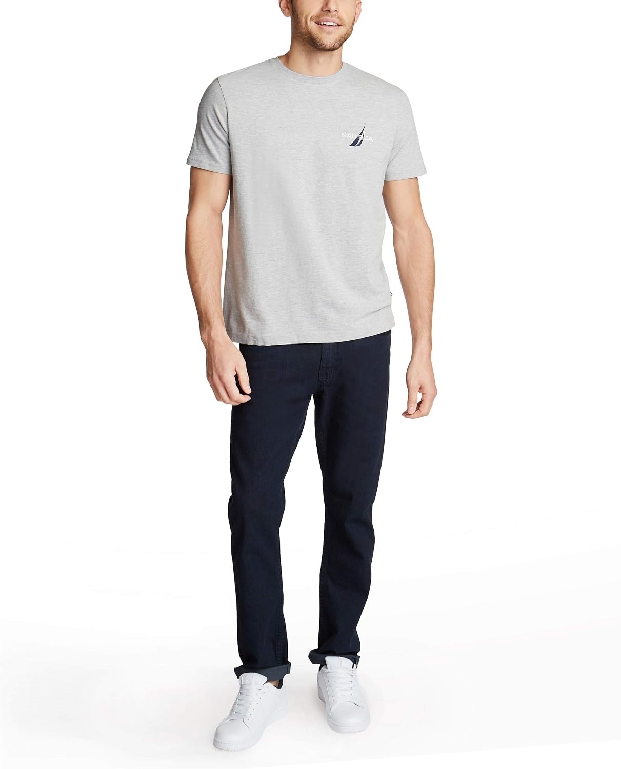 image:imageNautica Mens Short Sleeve Logo Series Graphic TeeGrey Heather