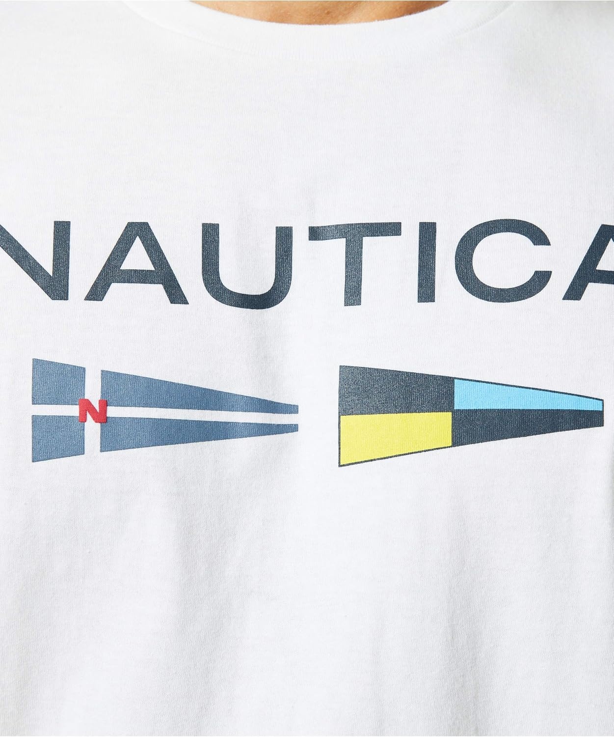 image:imageNautica Mens Sustainably Crafted Logo Signal Flag Graphic TShirtBright White