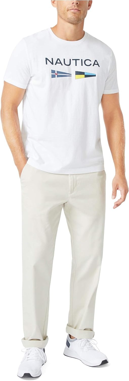 image:imageNautica Mens Sustainably Crafted Logo Signal Flag Graphic TShirtBright White