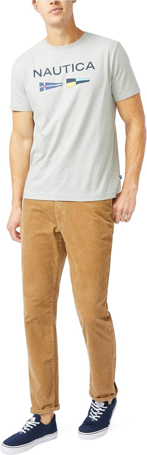 image:imageNautica Mens Sustainably Crafted Logo Signal Flag Graphic TShirtGrey Heather