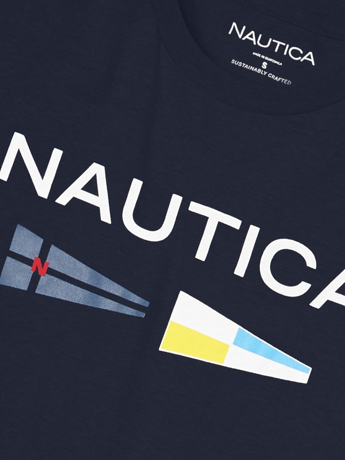 image:imageNautica Mens Sustainably Crafted Logo Signal Flag Graphic TShirtNavy