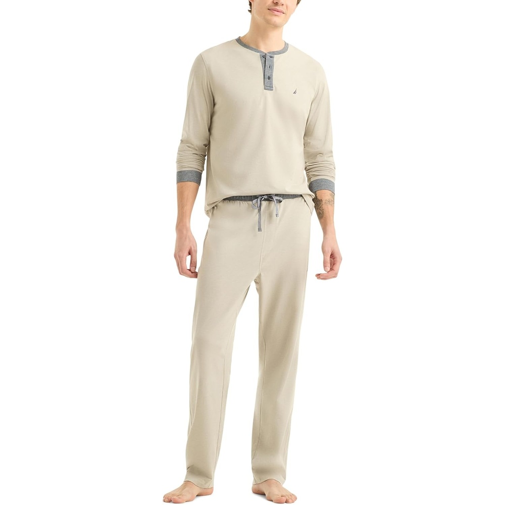 image:imageNautica Mens Long Sleeve Henley ShirtGrey Heather