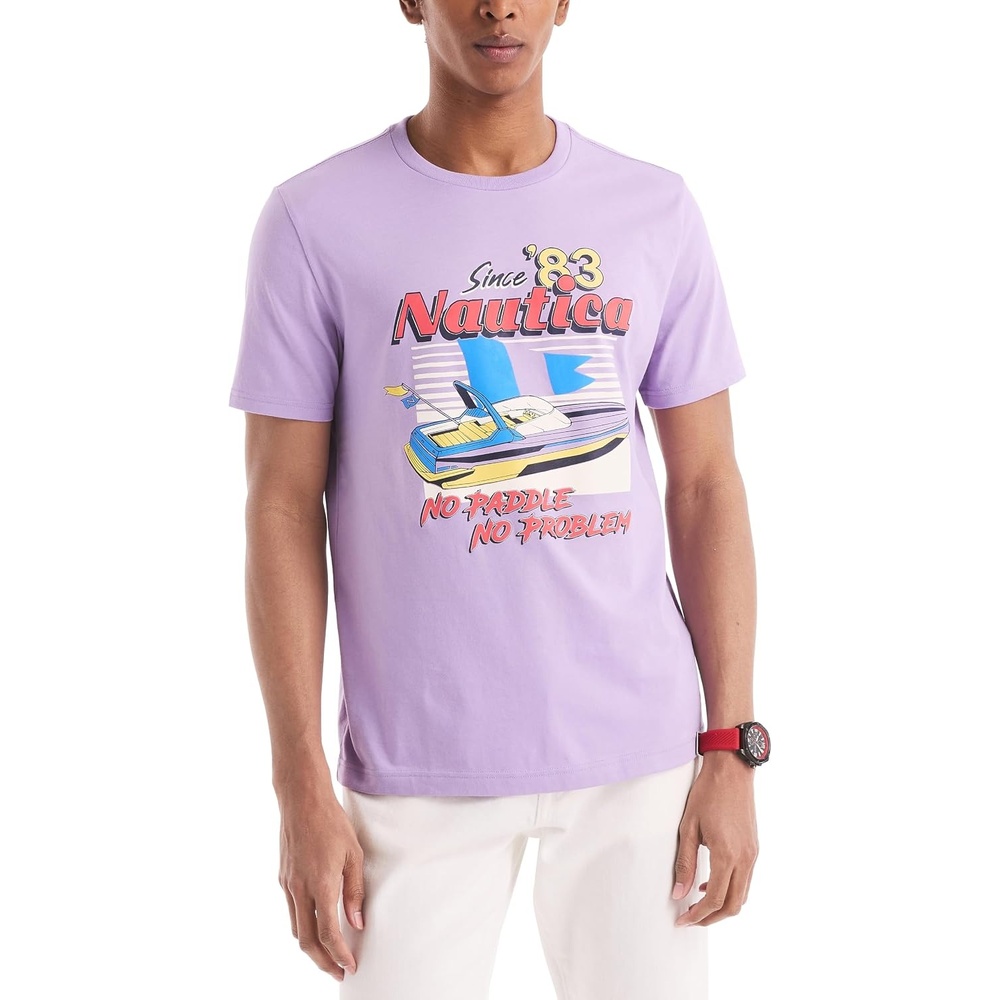 image:imageNautica Mens Mens Retro Vibe Classicfit Graphic TShirtViola