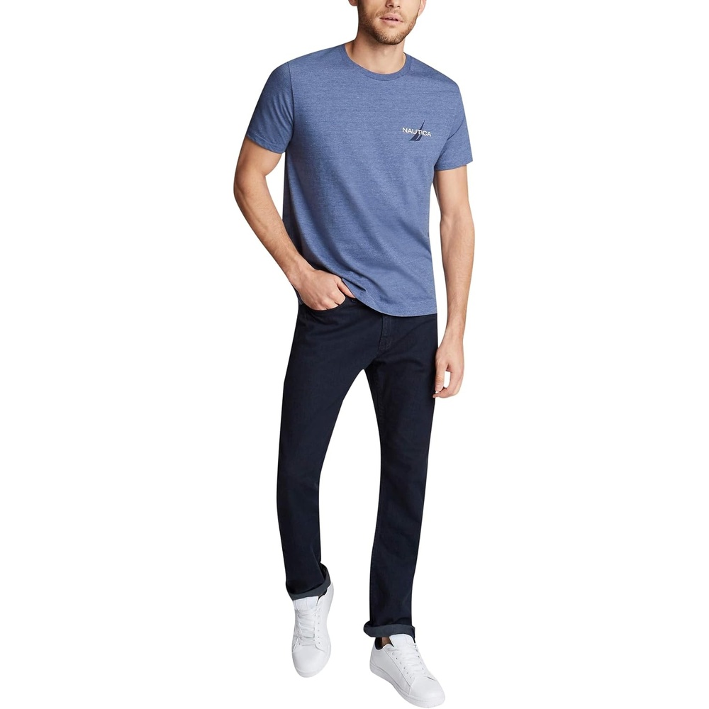 image:imageNautica Mens Short Sleeve Logo Series Graphic TeeBlue Indigo Heather