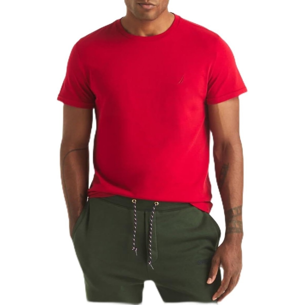 image:imageNautica Mens ShortSleeve Deck Crewneck TShirtNautica Red