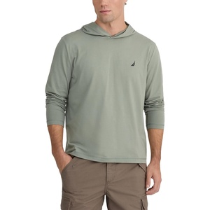 Nautica Men’s Long-Sleeve Elevated Deck Crewneck T-Shirt(Sea Spray)