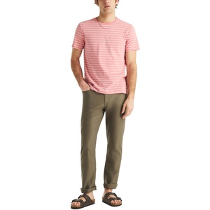 Nautica Men’s Short Sleeve Striped Tee(Mauve Glow)