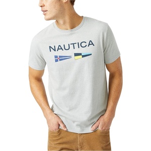 Nautica Men’s Sustainably Crafted Logo Signal Flag Graphic T-Shirt(Grey Heather)