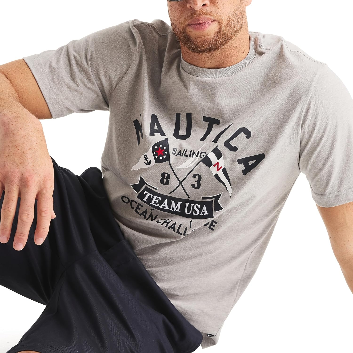 image:imageNautica Mens Big amp Tall Ocean Challenge Graphic TShirtGrey Heather